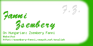 fanni zsembery business card